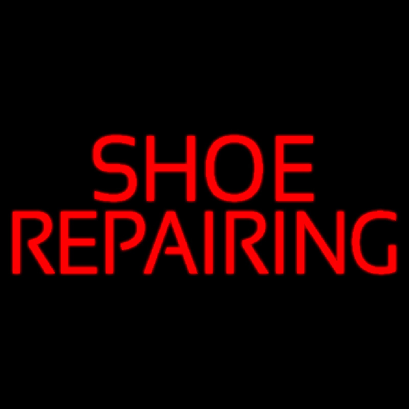 Red Shoe Repairing Neon Skilt