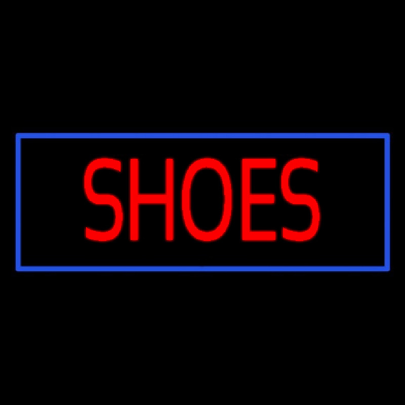 Red Shoes Blue Border Neon Skilt