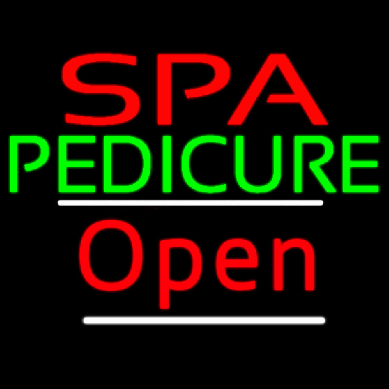 Red Spa Pedicure Slant Red Open Neon Skilt