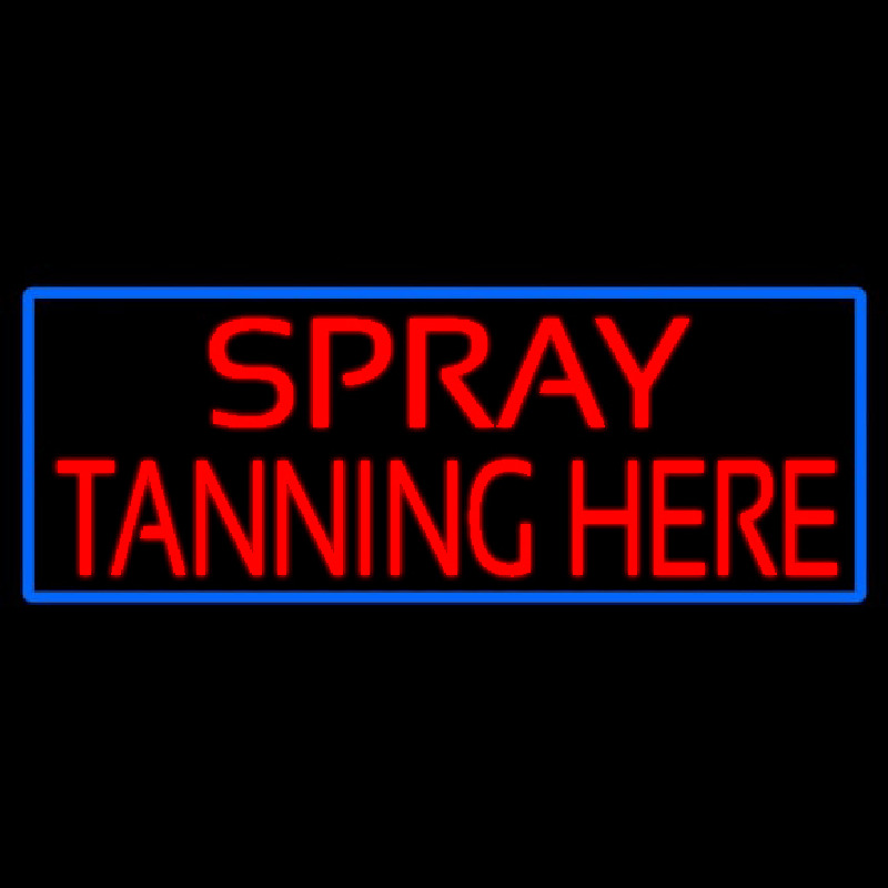 Red Spray Tanning Here Neon Skilt