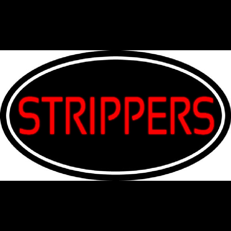 Red Strippers With White Border Neon Skilt