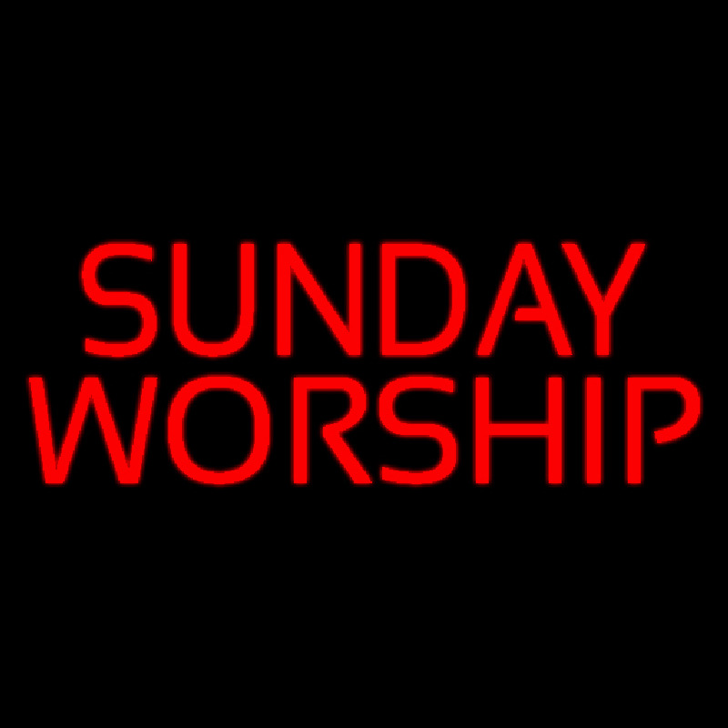 Red Sunday Worship Neon Skilt