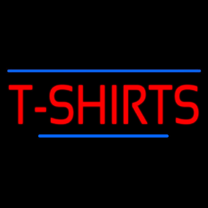 Red T Shirts Blue Lines Neon Skilt