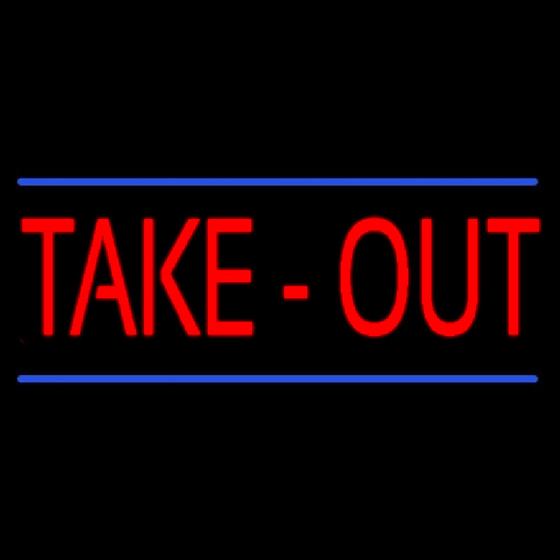 Red Take Out Neon Skilt