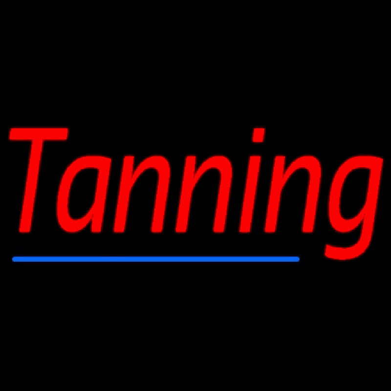 Red Tanning Blue Line Neon Skilt