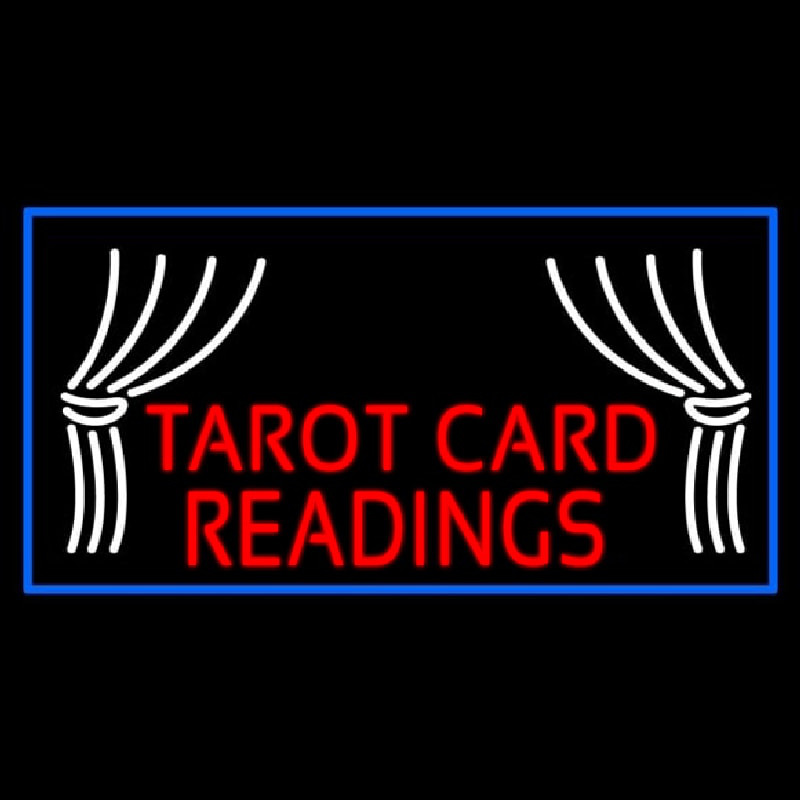 Red Tarot Card Readings Neon Skilt