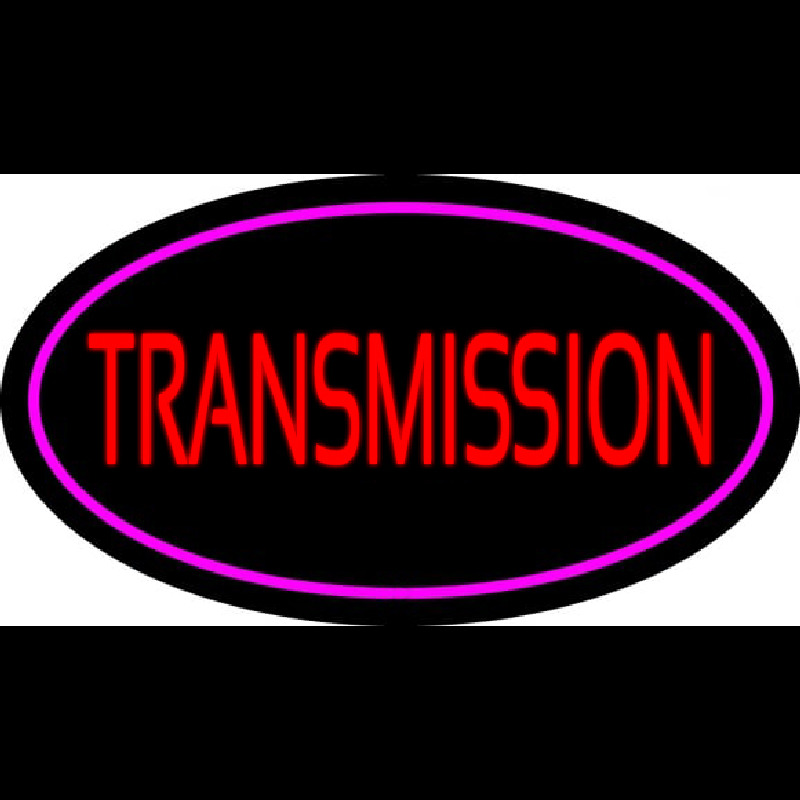 Red Transmission Purple Oval Neon Skilt