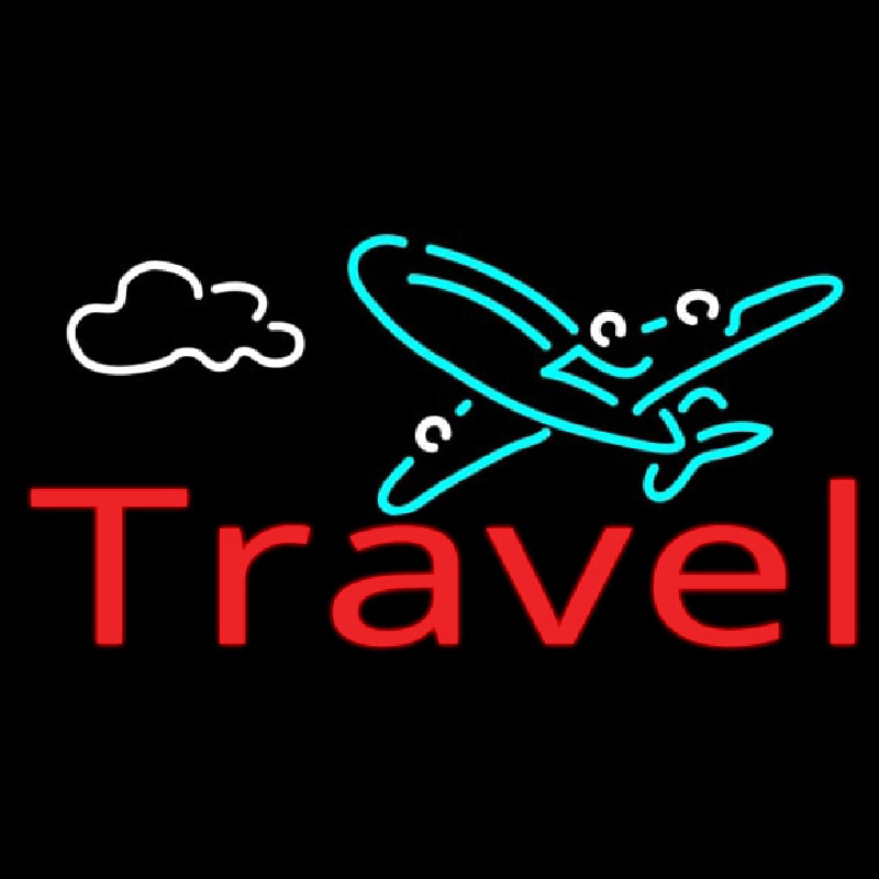 Red Travel With Logo Neon Skilt