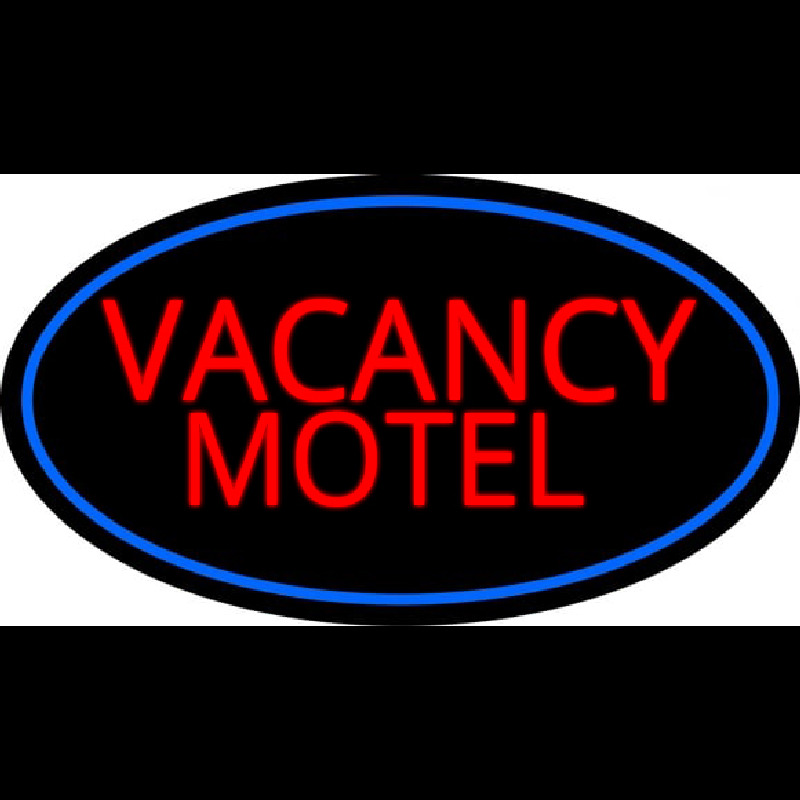 Red Vacancy Motel With Blue Border Neon Skilt