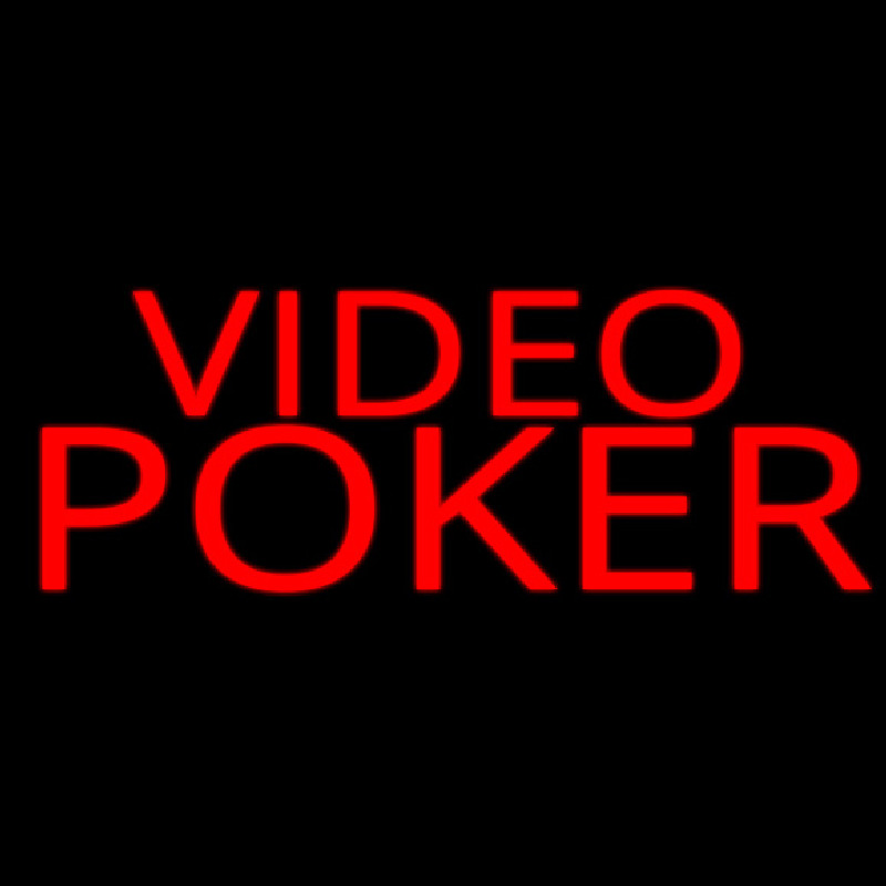 Red Video Poker Neon Skilt