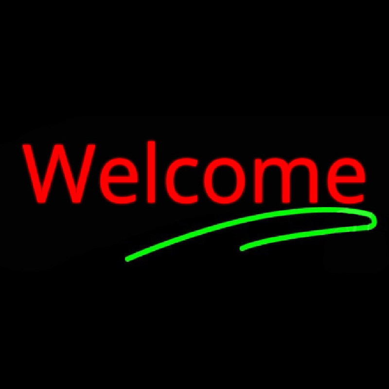 Red Welcome Bar Neon Skilt