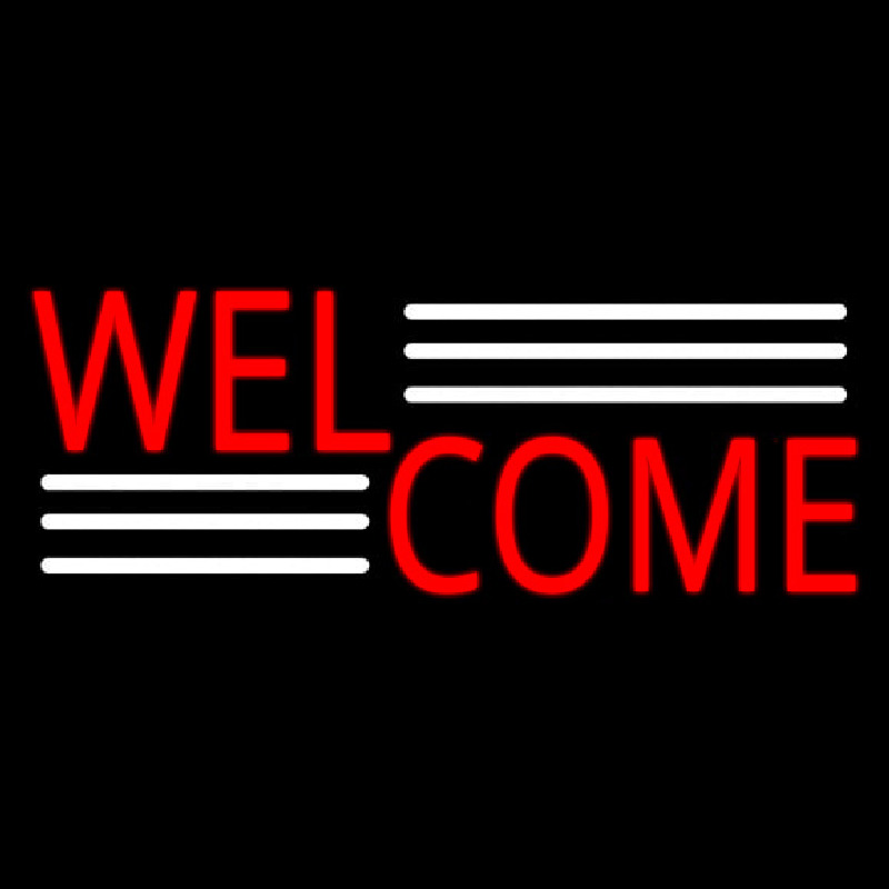 Red Welcome Neon Skilt