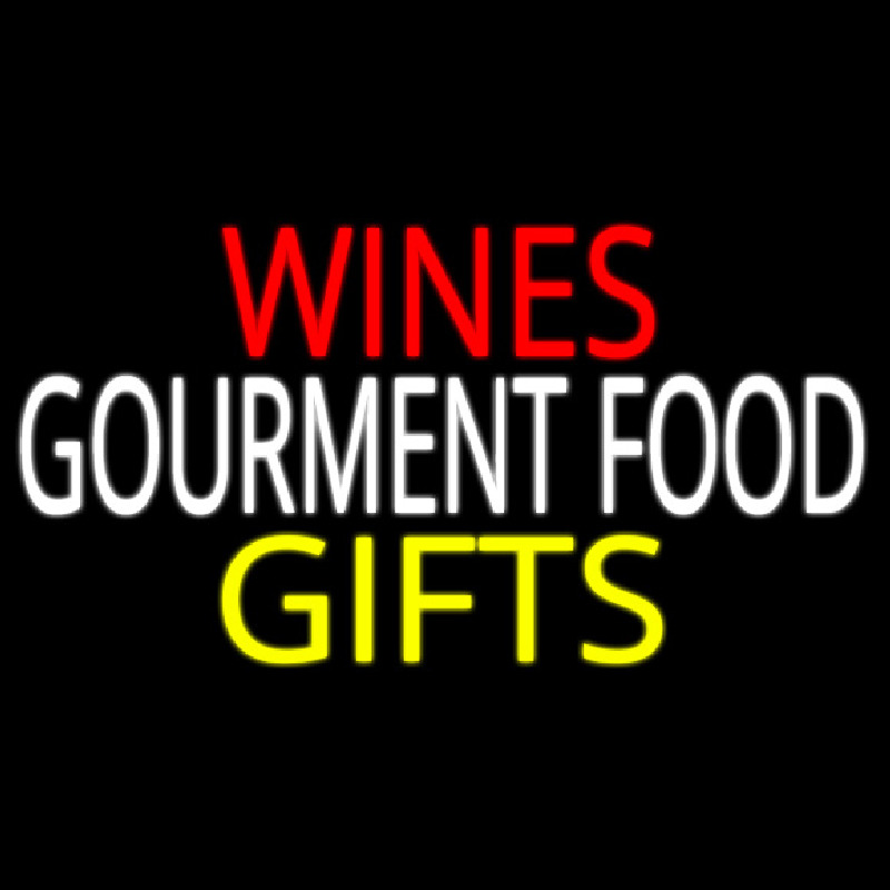 Red Wines Food Gifts Neon Skilt