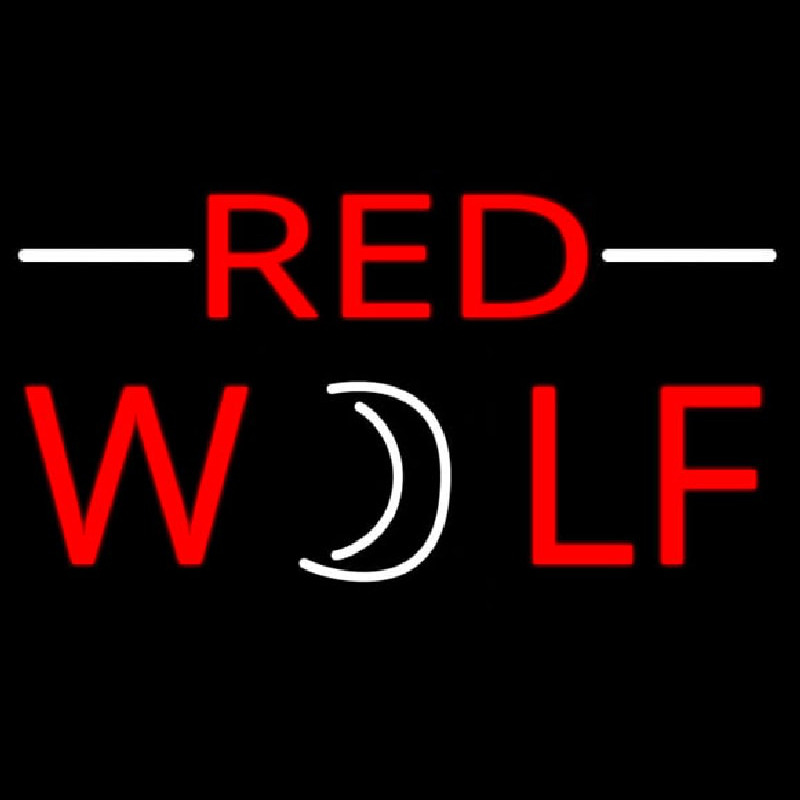 Red Wolf Beer Sign Neon Skilt