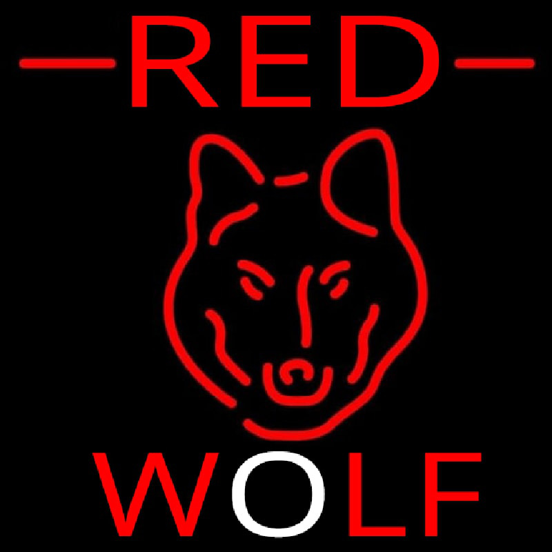 Red Wolf Head Beer Sign Neon Skilt