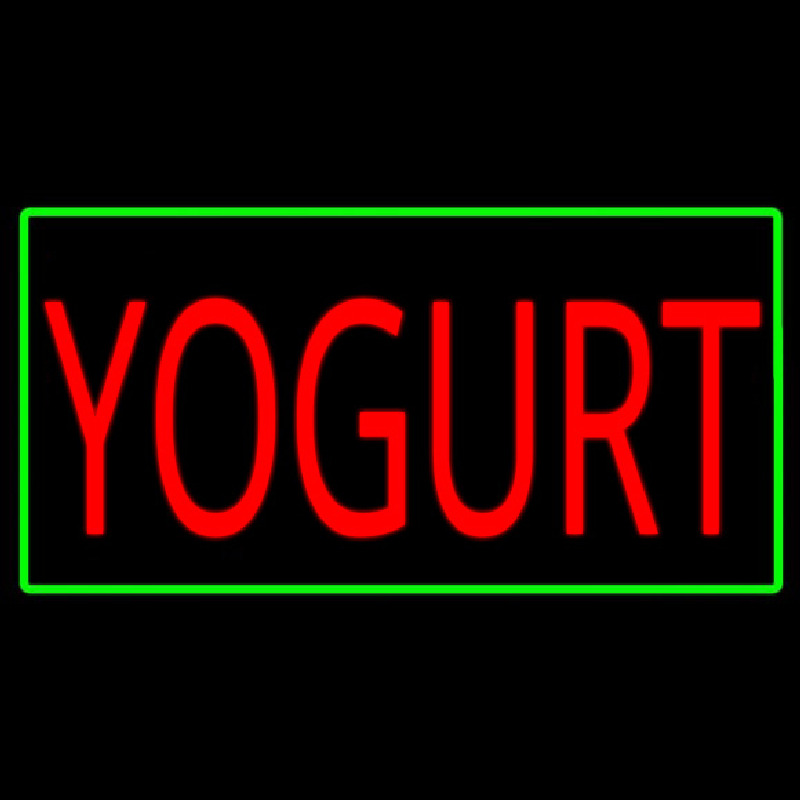 Red Yogurt With Yellow Border Neon Skilt