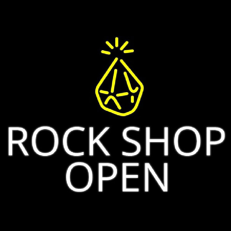 Rock Shop Open Neon Skilt