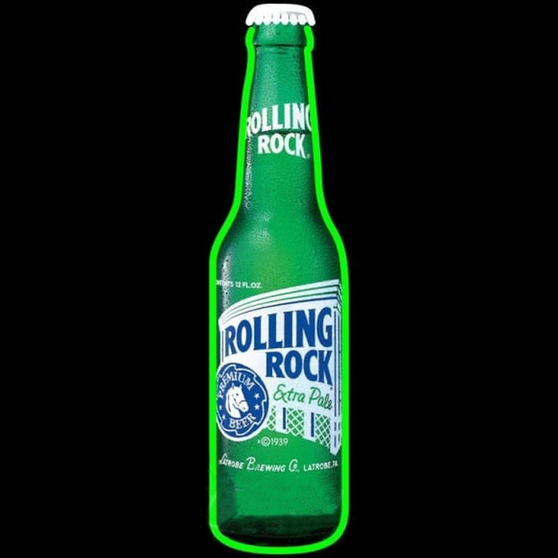 Rolling Rock Bottle Beer Sign Neon Skilt