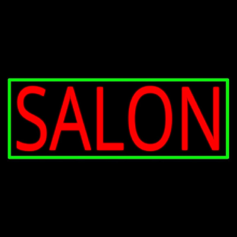 Salon With Yellow Border Neon Skilt