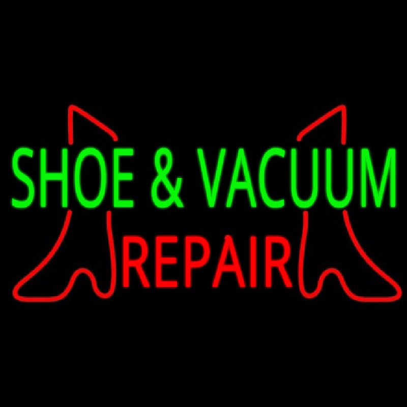 Shoe And Vacuum Repair Neon Skilt