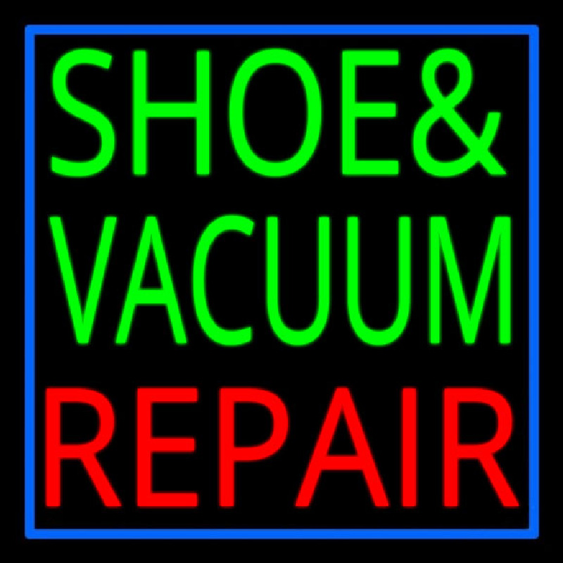 Shoe And Vacuum Repair With Border Neon Skilt