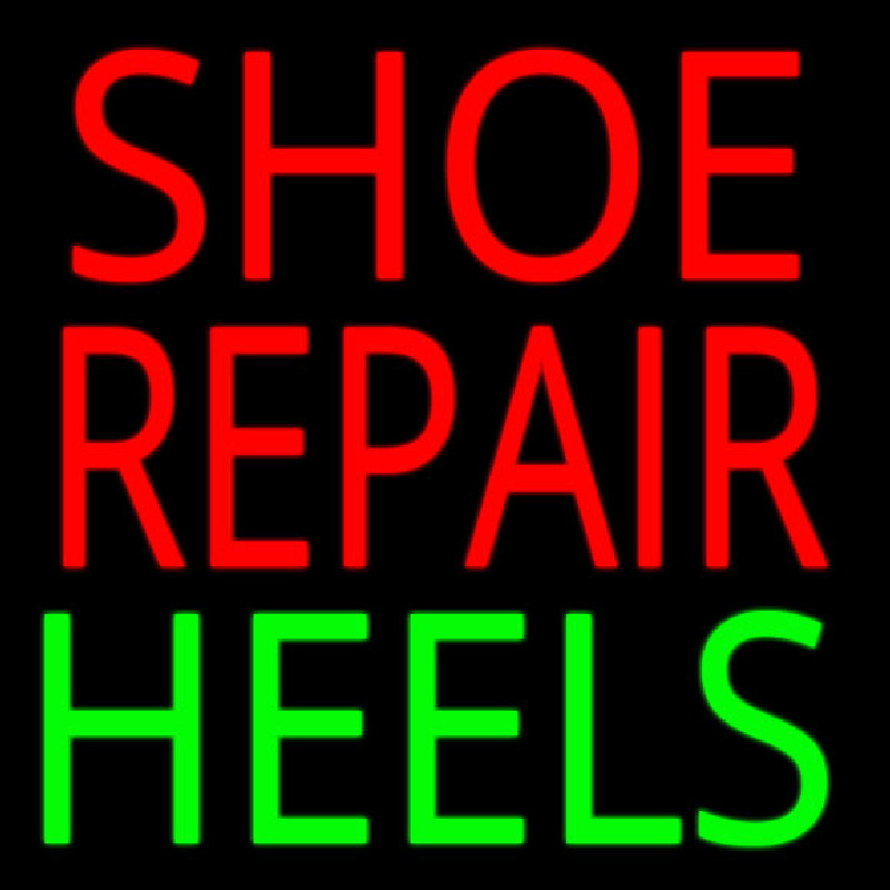 Shoe Repair Heels Neon Skilt