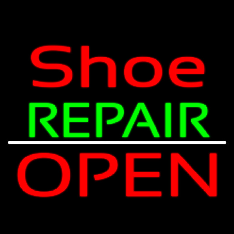 Shoe Repair Open Neon Skilt