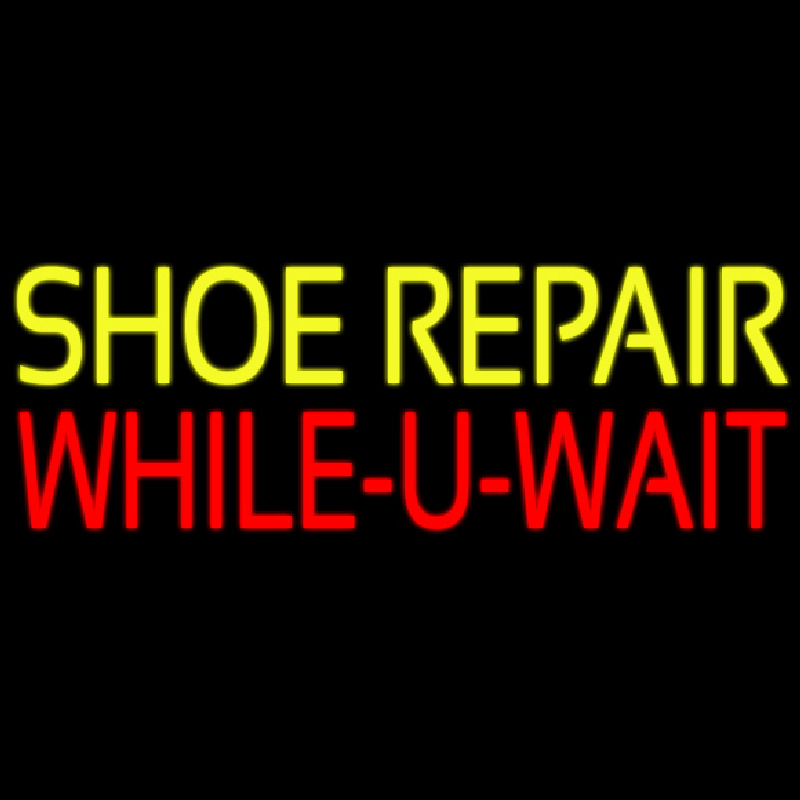 Shoe Repair While You Wait Neon Skilt