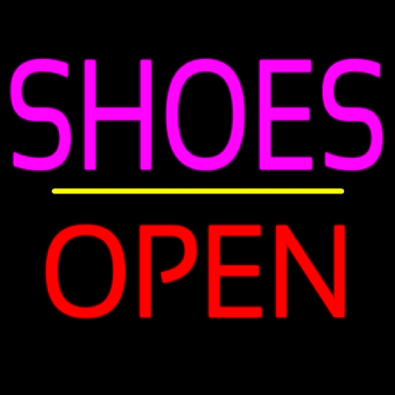 Shoes Open Yellow Line Neon Skilt