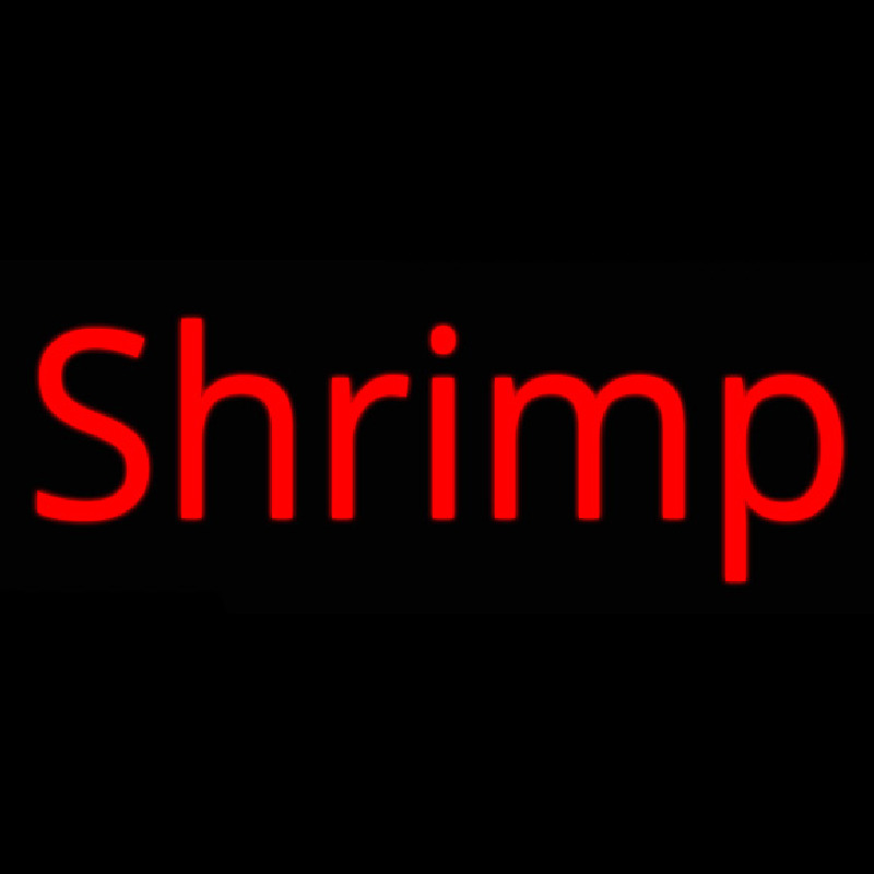 Shrimp Cursive 3 Neon Skilt