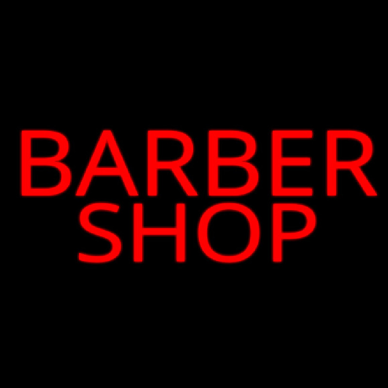 Simple Red Barber Shop Neon Skilt