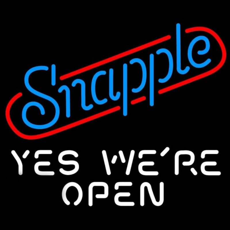 Snapple Yes We are Open Neon Skilt