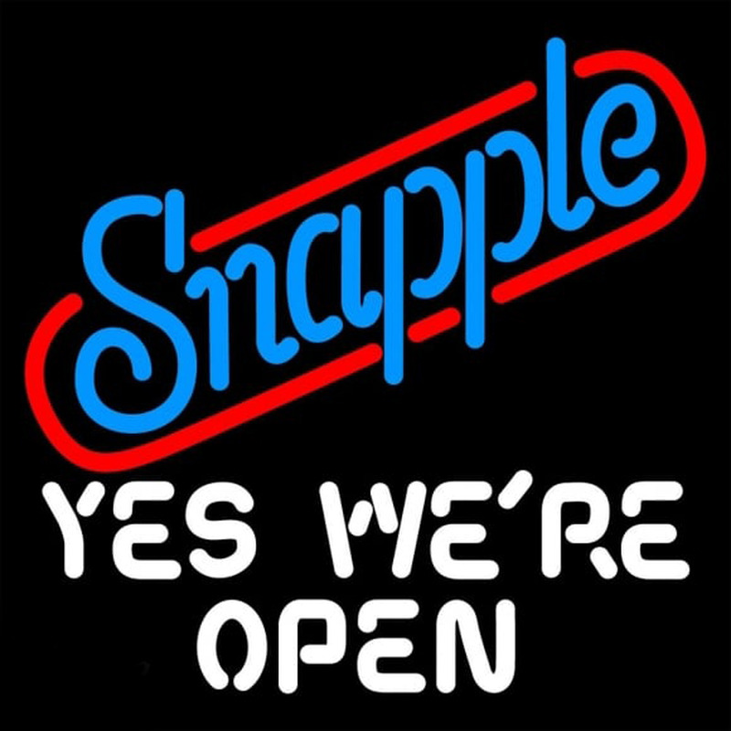 Snapple Yes We are Open Neon Skilt