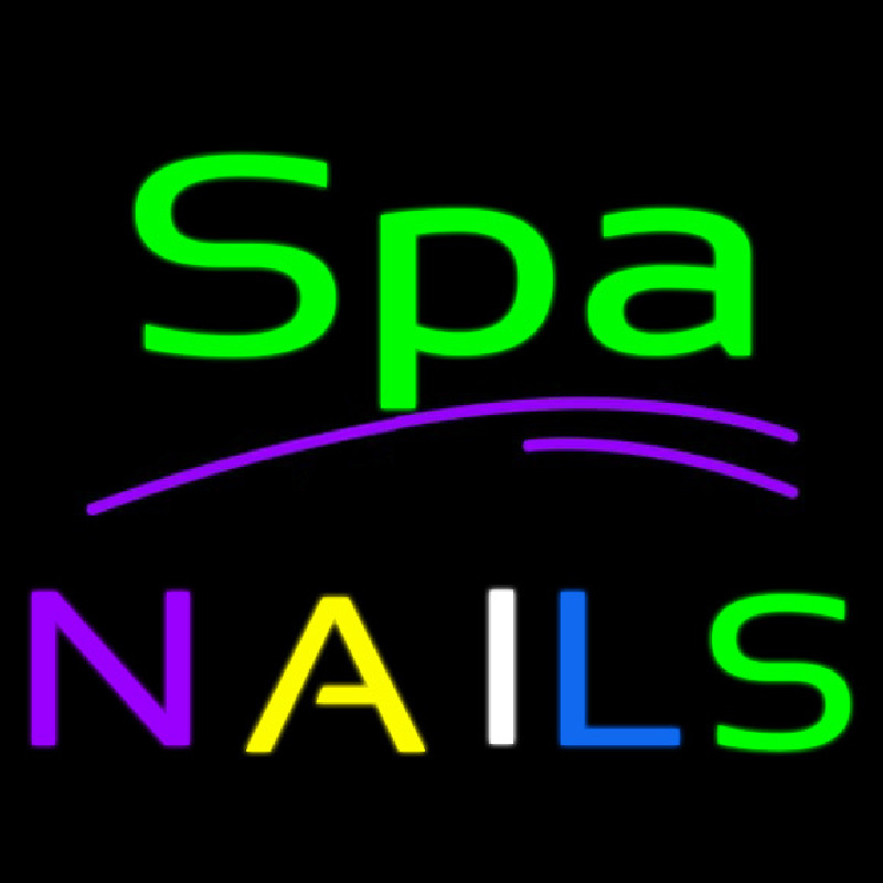 Spa Nails In Rainbow Neon Neon Skilt