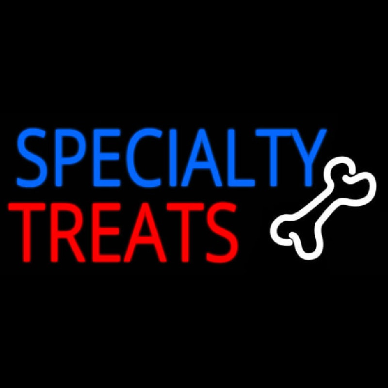 Specialty Treats With Bone Neon Skilt