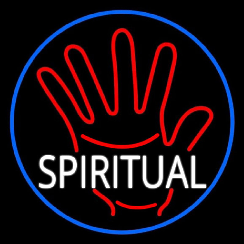 Spiritual Blue Border Neon Skilt