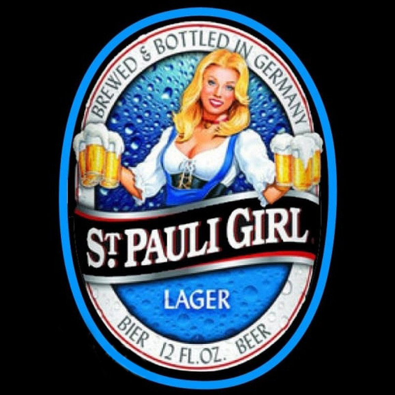 St  Pauli Girl Classic Label Beer Sign Neon Skilt