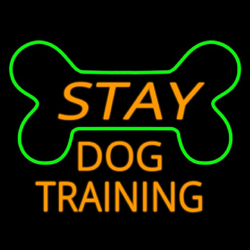 Stay Dog Training Neon Skilt