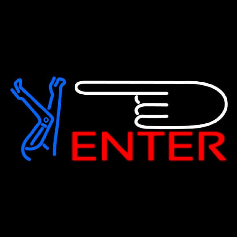 Strip Girl Enter Logo Neon Skilt