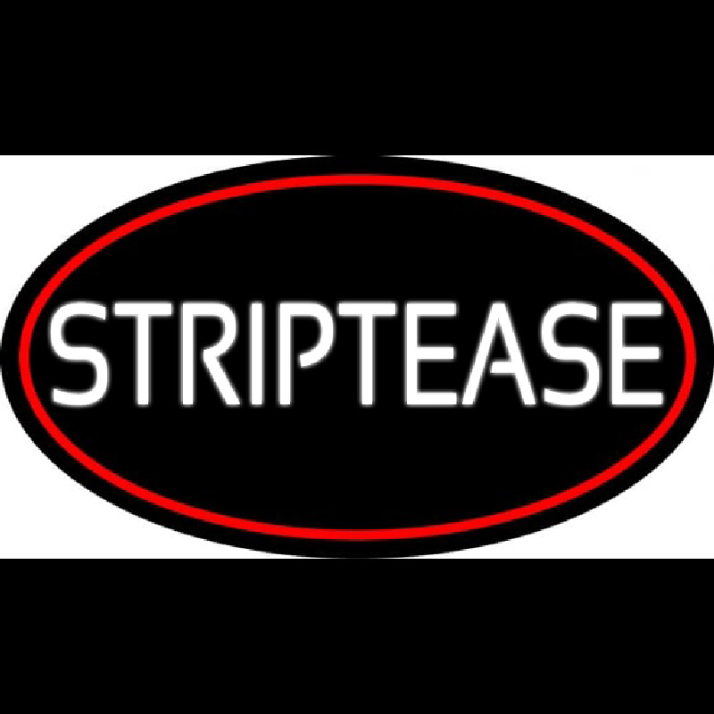 Striptease With Red Border Neon Skilt