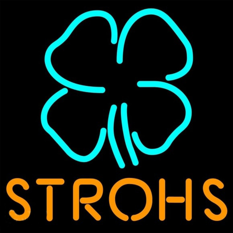 Strohs Clover Beer Sign Neon Skilt