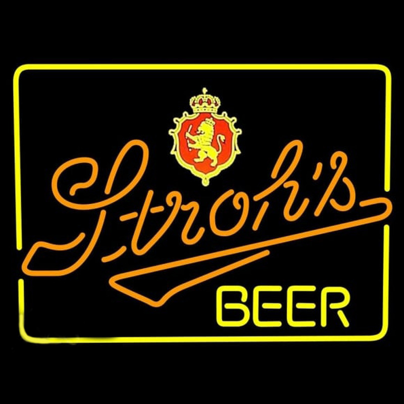 Strohs Lighted Beer Sign Neon Skilt