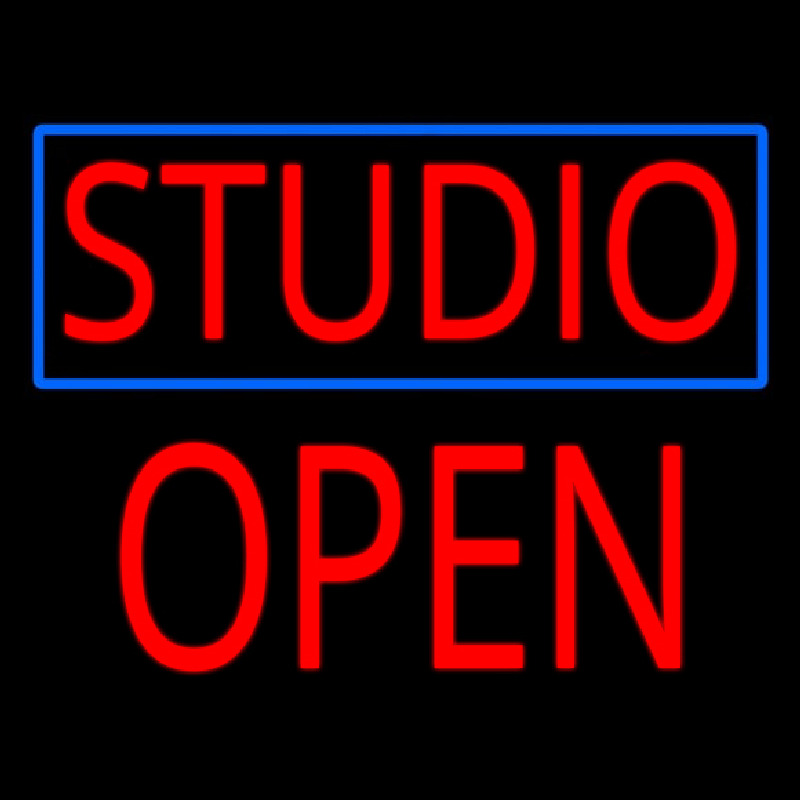 Studio Blue Border Open Block Neon Skilt