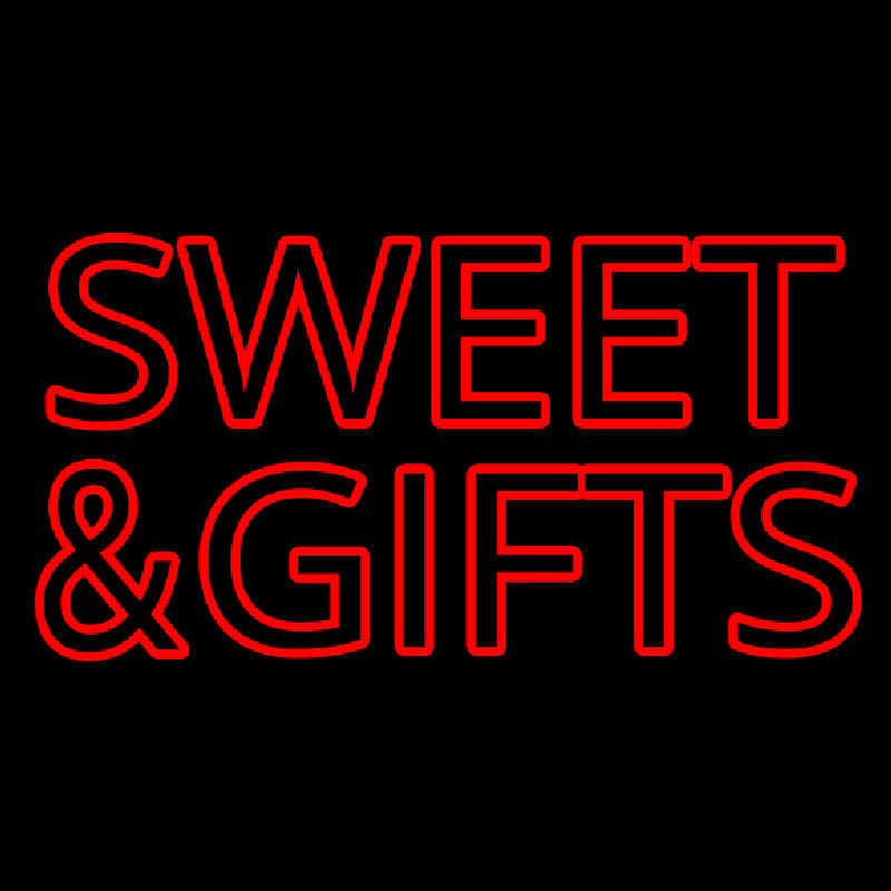 Sweets And Gifts Red Neon Skilt