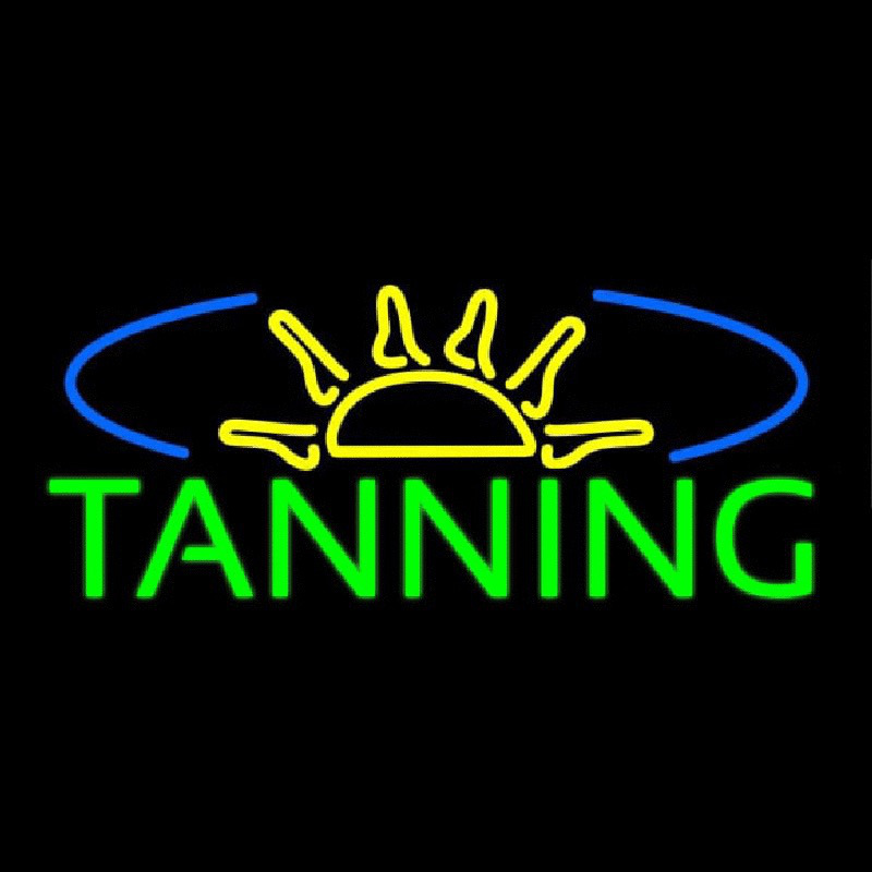 Tanning With Sun Rays Neon Skilt