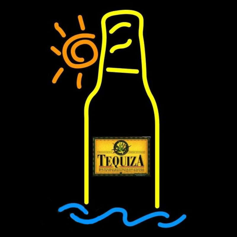 Tequiza Tropical Sun Bottle Beer Sign Neon Skilt