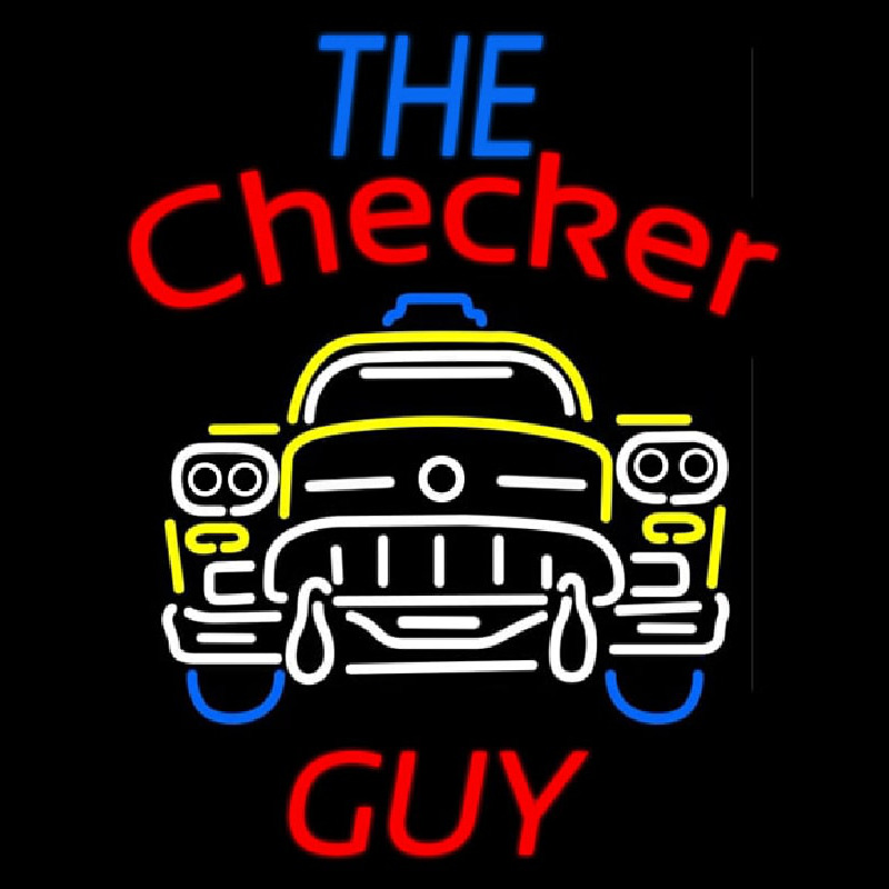 The Checker Guy Neon Skilt