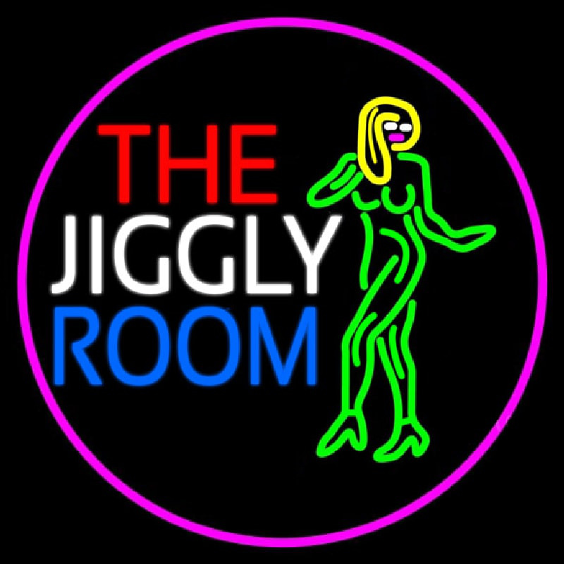 The Jiggly Room With Girl Logo Neon Skilt