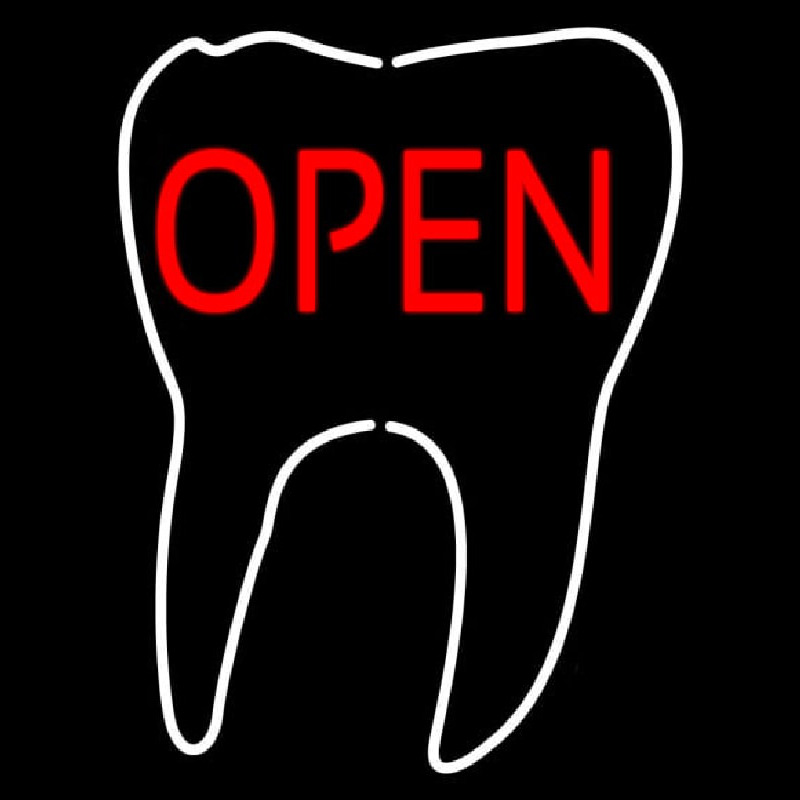 Tooth Logo Open Neon Skilt