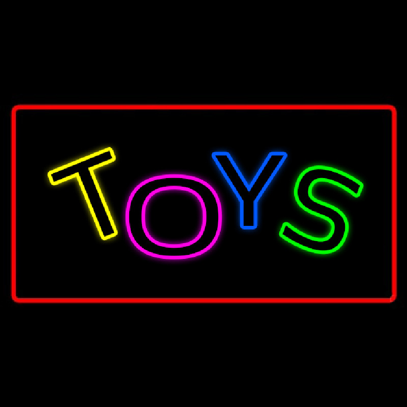 Toys Rectangle Red Neon Skilt